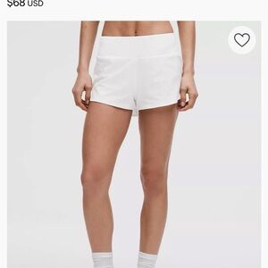 Lululemon Speed Up High Rise Short 2.5” White Shorts